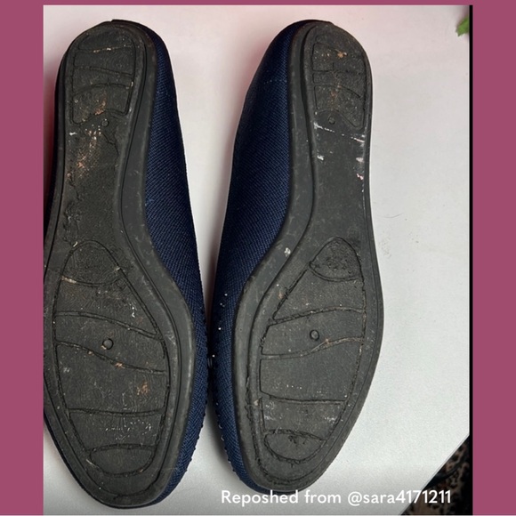 HARBORSIDES Narcisa Navy Blue Crystal Gem Knit Ballet Flat Shoes 10W WIDE - Picture 8 of 16